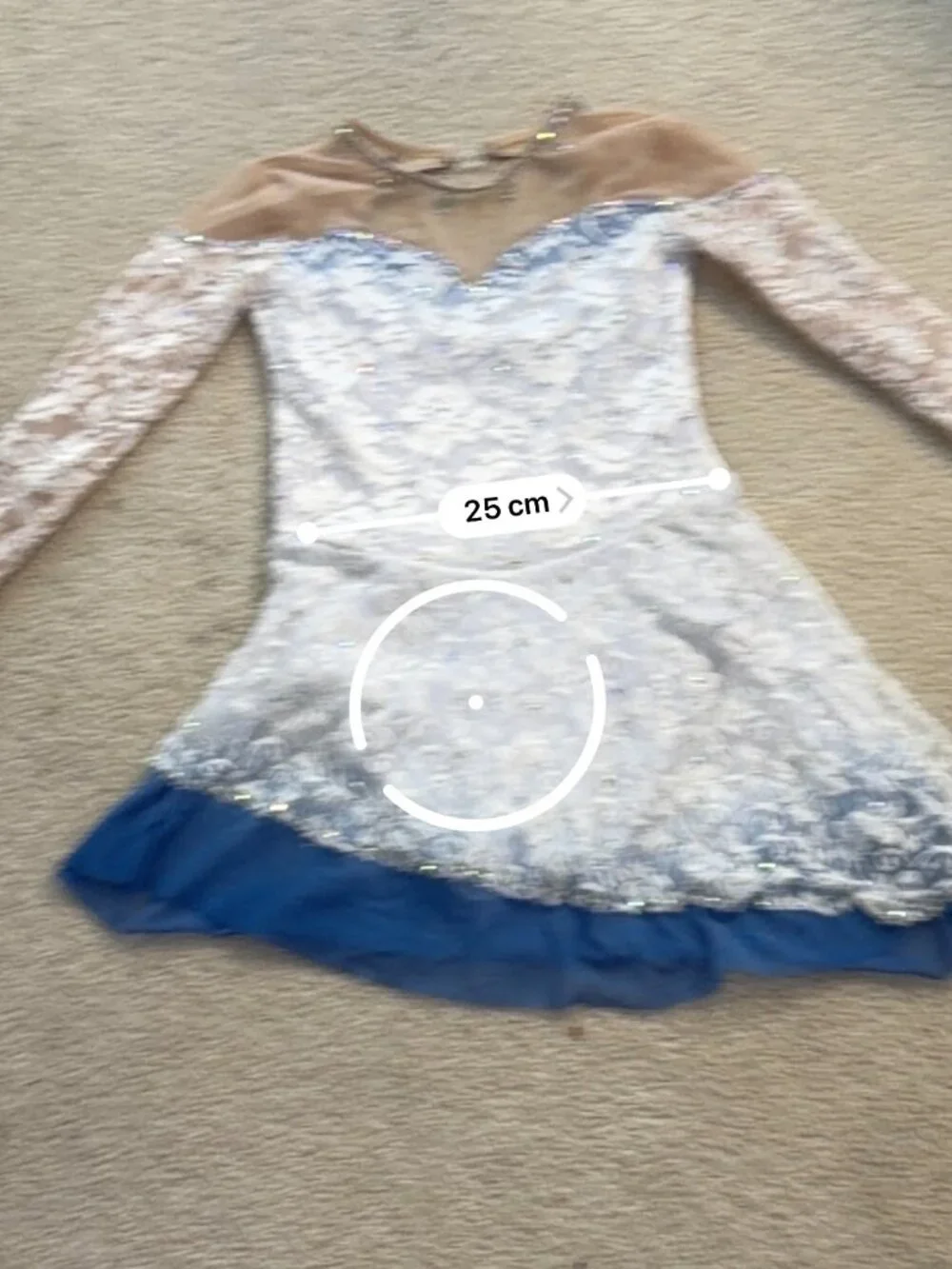 Pre-Owned White Crystal Figure Skating Dress Girls 6–8